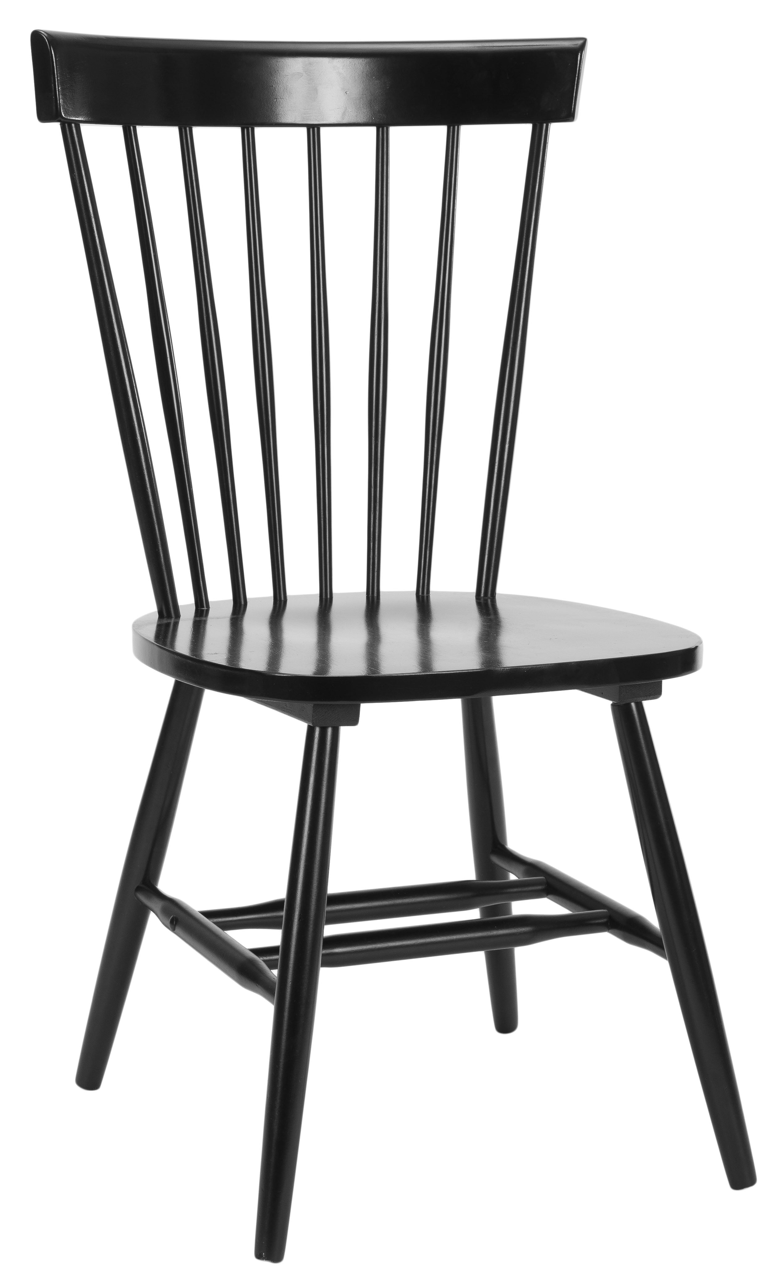 SAFAVIEH Parker Solid 17 in. H Spindle Dining Chair, Black, Set of 2