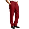 thumbnail image 2 of Aezemi Men Dressy Work Pants with Elastic Waist Fashion Straight Leg Loose Fit Ruched Business Casual Pants with Pockets Fashion Baggy Flowy Office Trousers L, 2 of 7