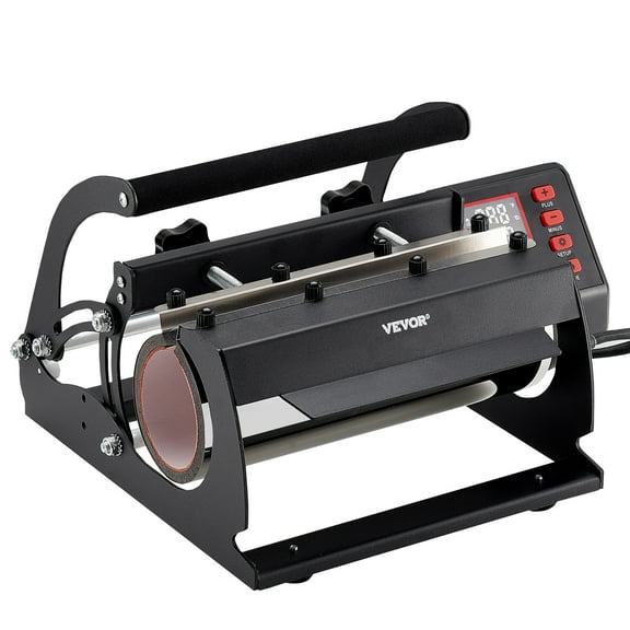 VEVOR Tumbler Heat Press Machine, 11-30oz Mug Press, Heat Up Fast and Even, Tumbler Press with Sublimation Paper, Tape and Gloves, Temp and Time Setting, for Sublimation Tumblers, Cups, Mugs, Black