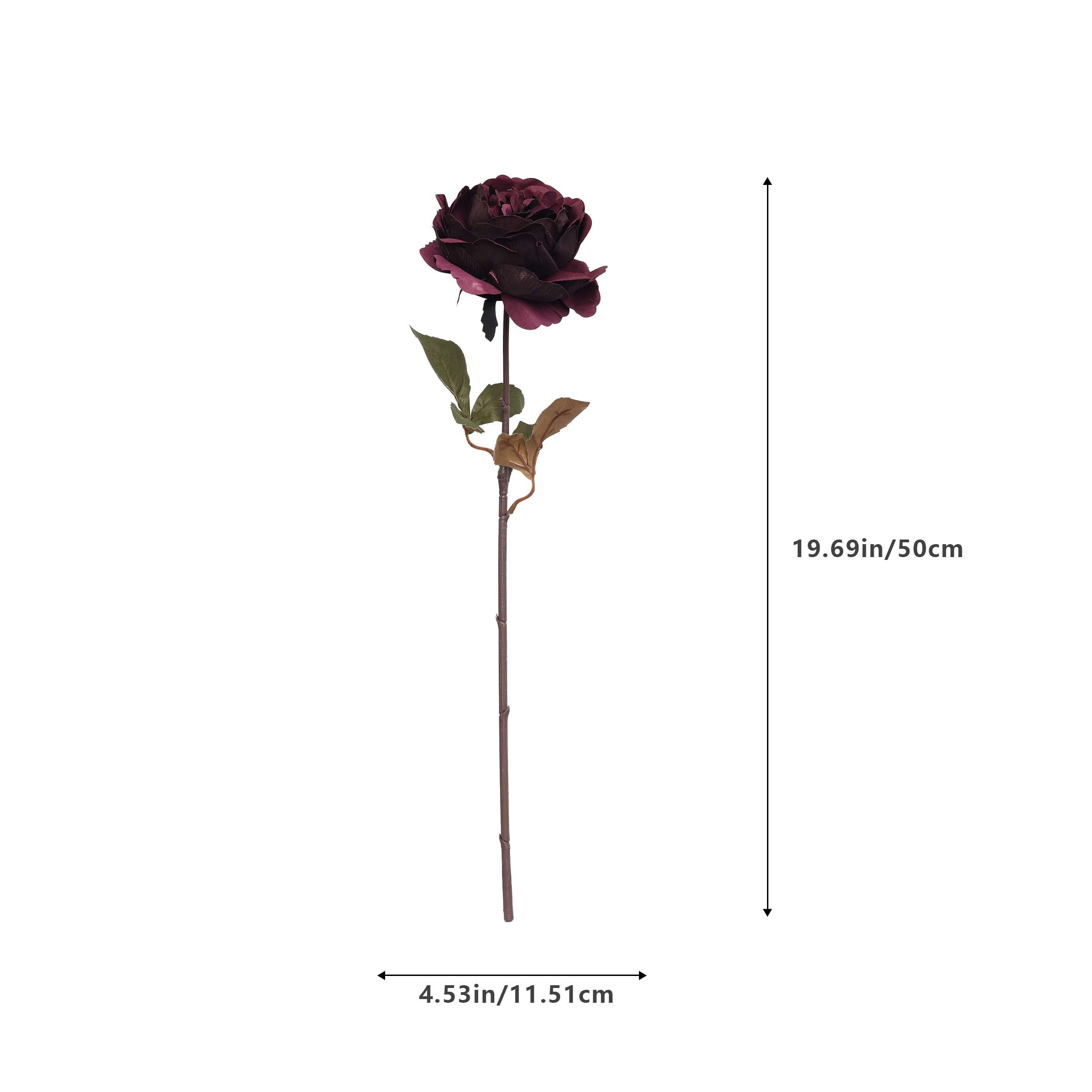 My Texas House Fall Faux Peony Stem, Dark Purple, 20"
