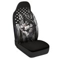 thumbnail image 2 of POLERO Protective Car Seat Covers for Automotive, Polyester Fabric Elastic Auto Front Seat Covers, 2-Pack American Flag Wolf, 2 of 12