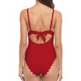 thumbnail image 3 of Attraco Womens One Piece Swimsuit Scalloped High Cut Backless Monokini Bathing Suit, 3 of 6