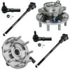 Detroit Axle - 6PC Front Wheel Bearing Hub Assemblies, w/Inner and Outer Tie Rods for 2007-2010 Chevy Silverado 3500 HD/GMC Sierra 3500 HD - 8 LUG