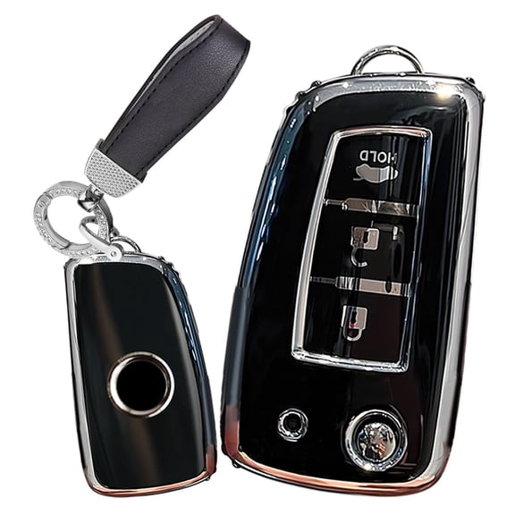 Fold Key Fob Cover Fit for Nissan Soft TPU Key Case Keychain Key Shell Key Holder Bag Accessories 3 buttons