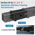 thumbnail image 3 of Trailer Hitch Receiver Extender Adapter Reducer Sleeve Set by , 3" to 2", 3" to 2-1/2", 2-1/2" to 2" Carbon Steel Extender Towing Trailer Hitch Receiver with Pin & Clip, 3 of 6
