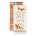 thumbnail image 2 of Orange Assorted Autumn Skies Pumpkin Pies Cotton Dishtowel (Set of 2) 18x28, 2 of 2