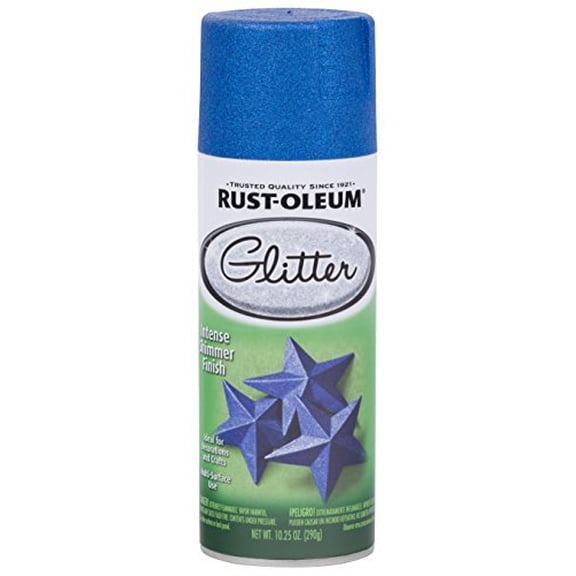 Rust-Oleum 299425 Specialty Glitter Spray Paint, 10.25 Oz, Royal Blue