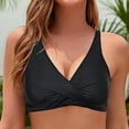 thumbnail image 2 of Uaswgudfs Women's Deep V-Neck Cross-Twist Strapless Swim Bra Top with Form-Fitting Elegance Swimwear Black XL, 2 of 3