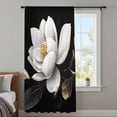 thumbnail image 4 of Gorgeous Flowers Sheer Curtains 96 Inches Long, White Gold Floral Botanicals Black Light Filering Curtains, Privacy Drapes Simi Floor to Veiling Curtain for Living Room Bedroom Large Window Treatment, 4 of 9