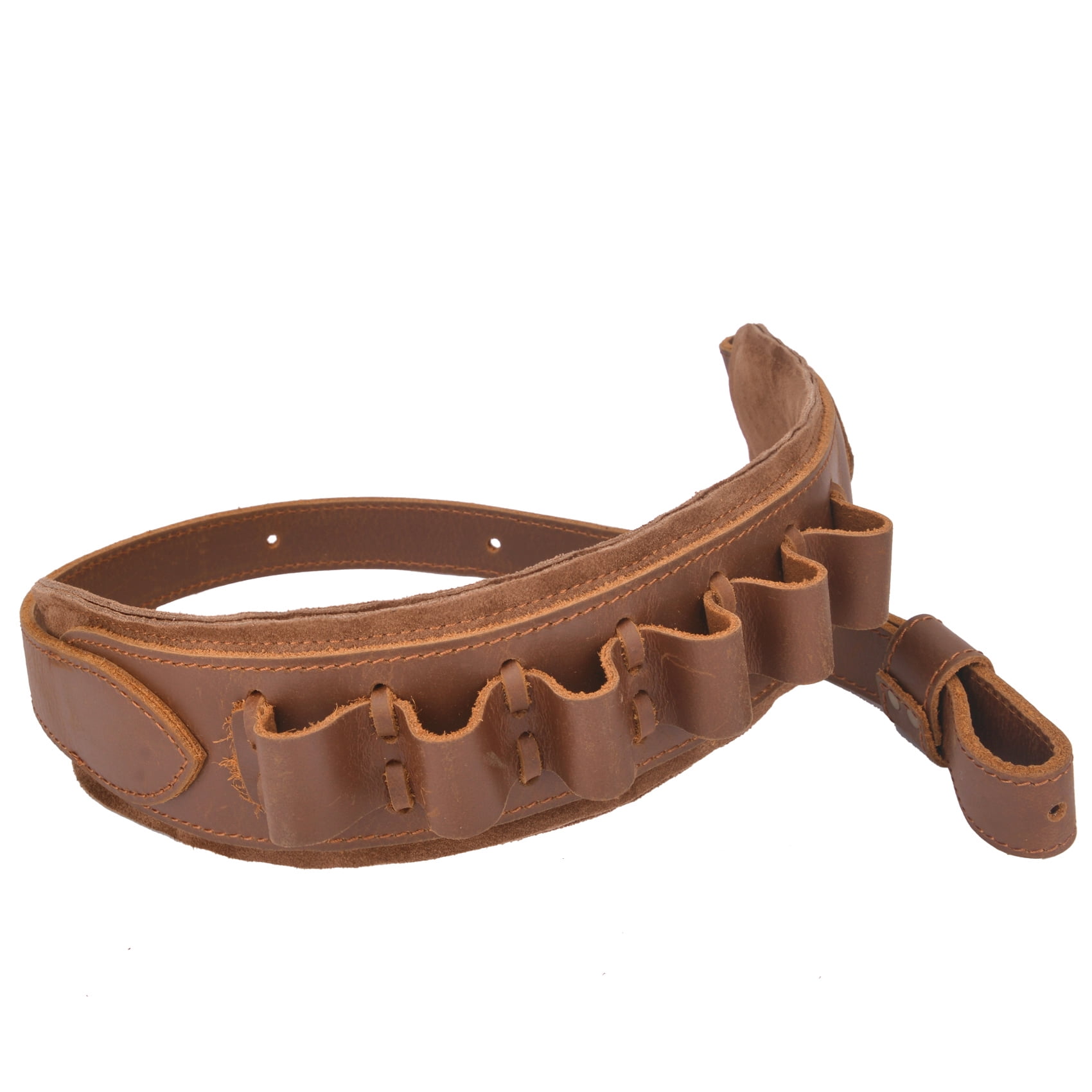 Top Grain Leather Ammo Holder Shotgun Sling for 12 Gauge Adjustable Hunting Shotshell Gun Shoulder Strap