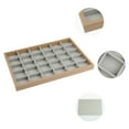 thumbnail image 2 of Unique Bargains Wood Jewelry Trays with Removable Dividers for Drawers Jewelry Organizer Light Brown-30 Grid Tray, 2 of 7