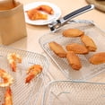 thumbnail image 1 of FUTUREORYY 3Pcs Stackable Stainless Steel Air Fryer Racks with Tong Multi Layer Square Mesh Dehydrator, 1 of 6