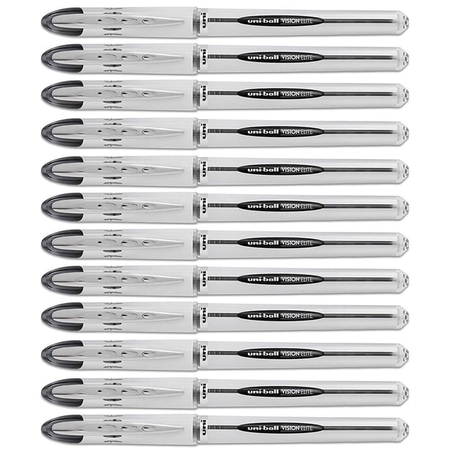 Bolígrafos Roller Uni-Ball Vision Elite 0.08mm Tinta Negra Paquete de 12