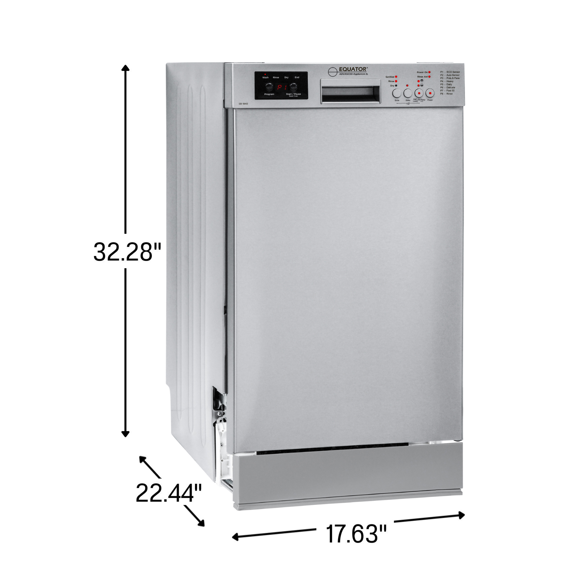 Equator 18 in Dishwasher 10 place QUIET 110V E-Star ADA+3/4 HP Garbage Disposer
