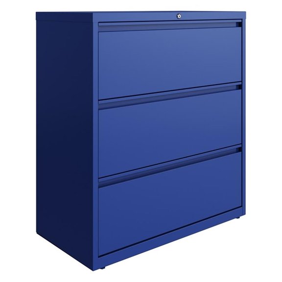 UrbanPro 3 Drawers Vertical Blue Metal Filing Cabinet Pre-assembled