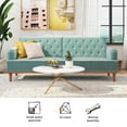 Mr. Kate Stella Vintage Convertible Sofa Bed Futon, Teal Velvet
