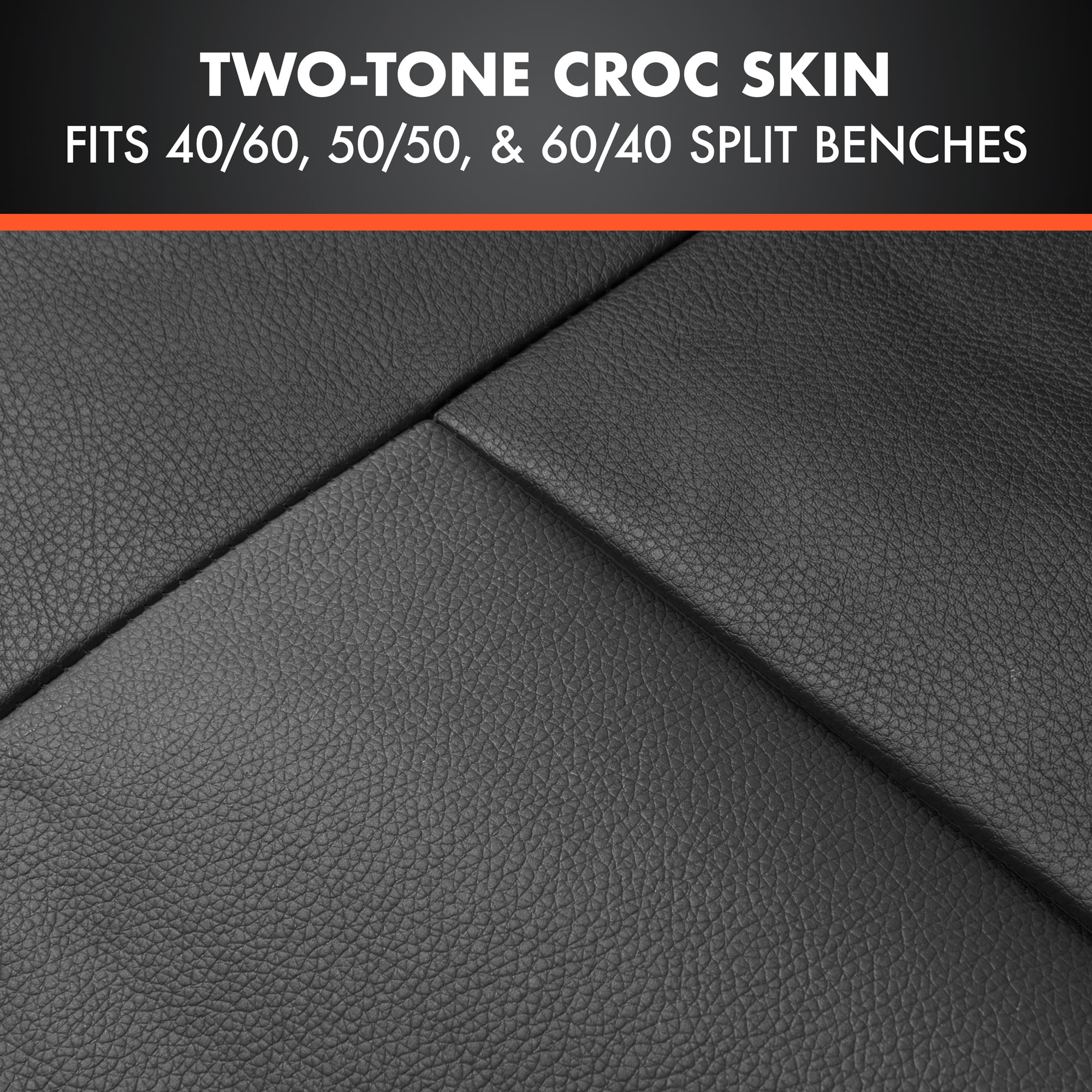 BDK Classic Black Faux Leather Car Seat Covers Full Set, Front & Rear Bench Seat Cover for Cars Trucks SUV