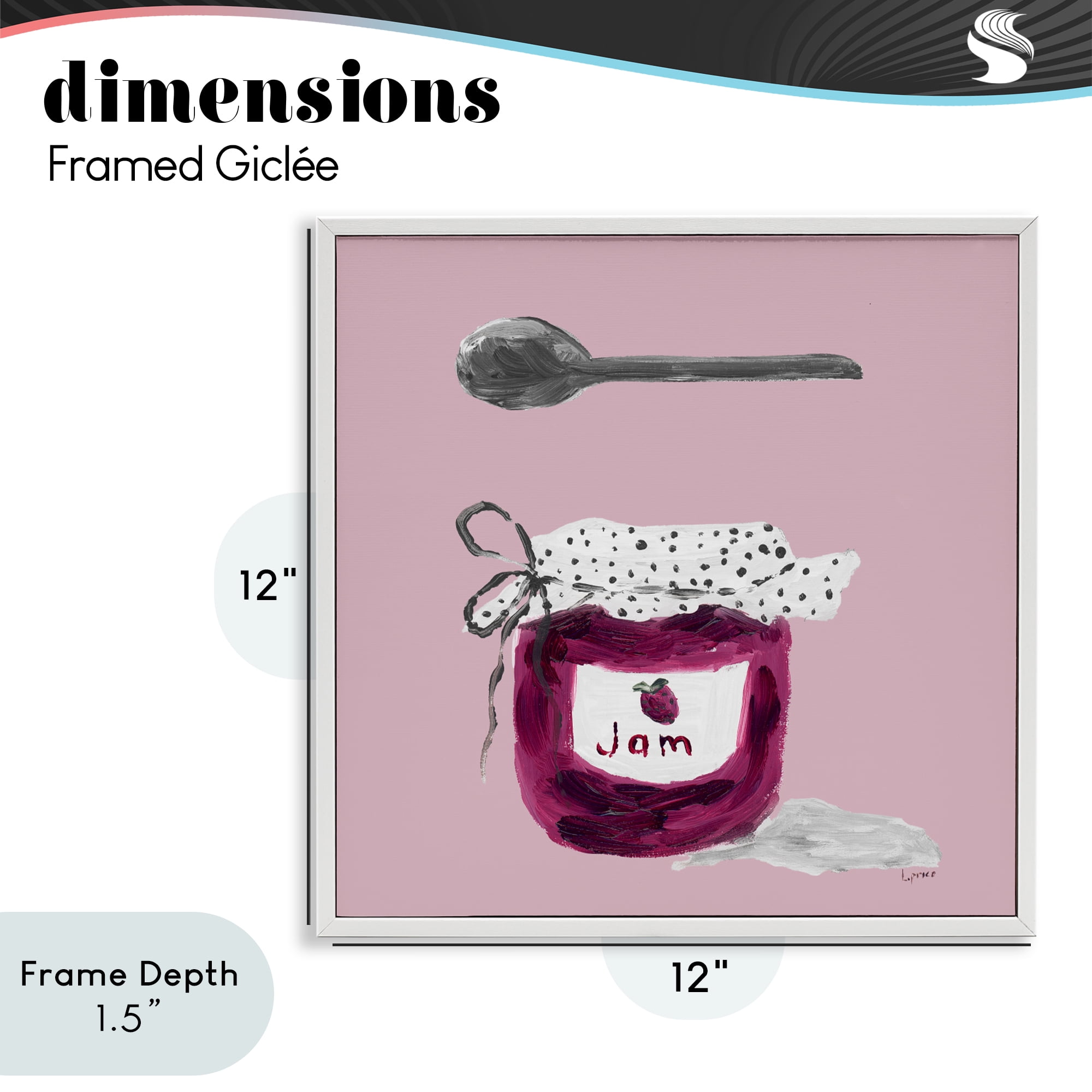 Stupell Industries Jam Jar over Blush White Framed Giclee Art, design by Lucille Price