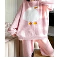 thumbnail image 4 of Conjuntos de pijamas de lana de invierno de talla grande 5XL 150kg conjunto de camisas de noche de dos piezas de talla grande para mujer, 4 of 4