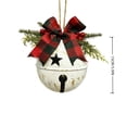 thumbnail image 3 of JJV Giant Christmas Vintage Bell with Bow and Berries, 6 Inch Metal Jingle Bell Large Christmas Hanging Star Cutouts Ornament for Fireplace and Tree, 3 of 7