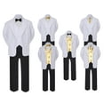 thumbnail image 1 of 5-7pc Formal Black White Suit Set Mustard Bow Necktie Vest Boy Baby Sm-20 Teen, 1 of 3