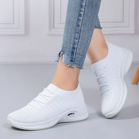 

Feiboyy Ladies Shoes Fashion Casual Shoes Comfortable Lace Up Mesh Breathable Casual Sneakers