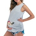thumbnail image 4 of IROINNID Nursing Tank for Women Solid Color Print Sleeveless Pregnant Vest Clothe Top,Gray, 4 of 7