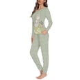 thumbnail image 2 of Renewold Easter Egg Flower Pajamas for Women Long Sleeve Nightwear Rabbit Pajama Athletic Clothing Size 4XL Breathable Relaxed Indoor Outfits Sleepwear, Set of 2, 2 of 4