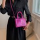 thumbnail image 1 of Bolso de mano para mujer, de piel sintética, acolchado, informal, para mujer, para niñas (rojo rosa), 1 of 8