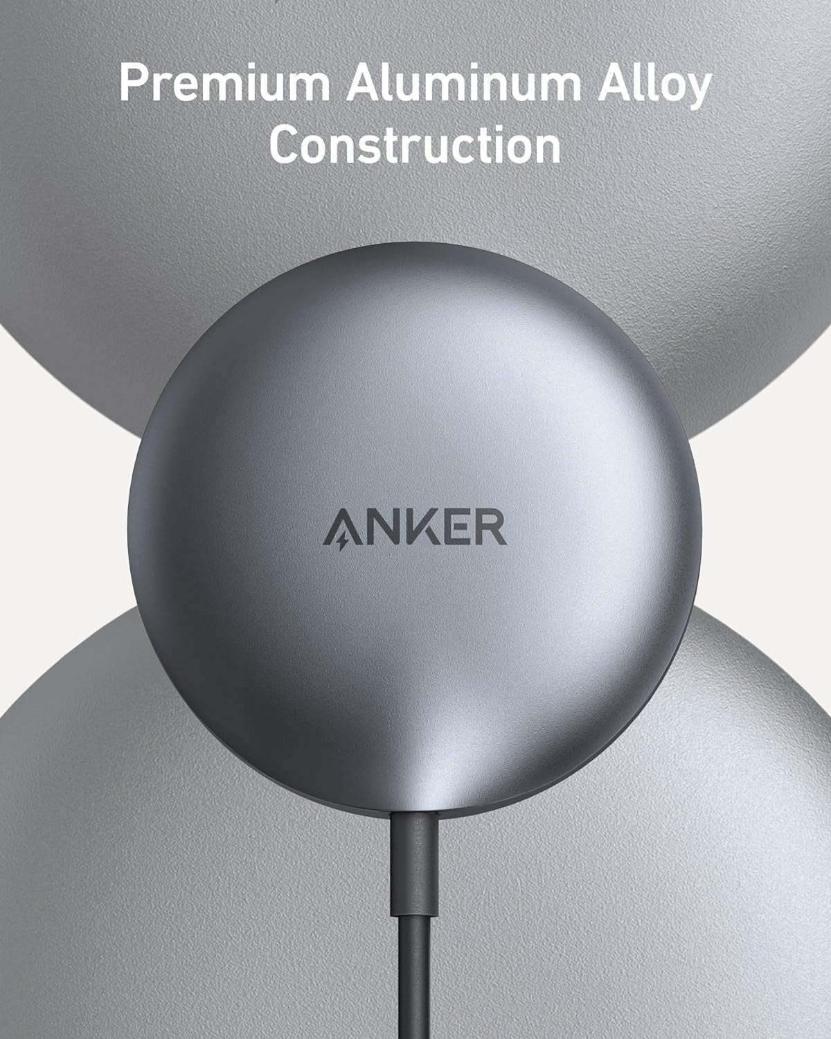 Anker MagGo Magnetic Wireless Charger (Pad), Qi2 Certified 15W Ultra-Fast MagSafe Compatible Wireless Charger(Black)