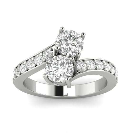 1.50ctw Diamond Two Stone Ring in 14k White Gold (G-H, I2-I3, 1.50ctw)