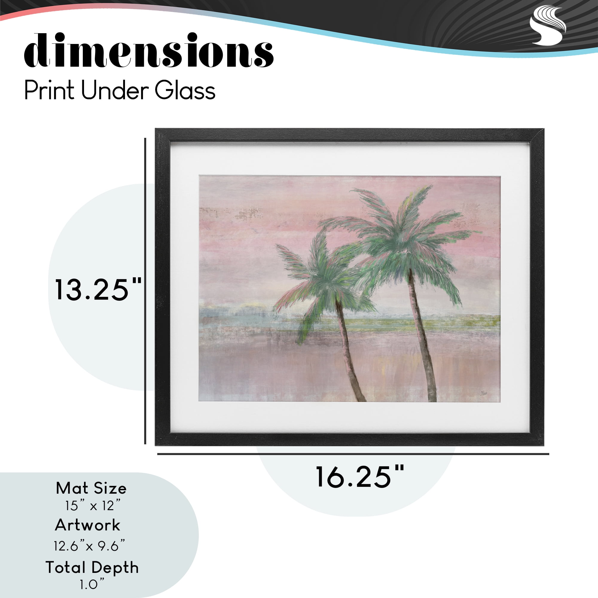 Stupell Industries Sunset Palms at Dusk Black Framed Print Under Glass, design by Nan