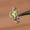 thumbnail image 2 of natural peridot August birthstone ring sterling silver oval shaped wedding ring, 2 of 3