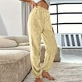 thumbnail image 5 of Summer Pants for Women Pants for Women Dressy Womens Comfy Casual Pajama Designer Wide Leg Yoga Trousers Leather Corduroy Small Sweatpants Fashion Womens Beige S, 5 of 7