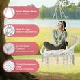 thumbnail image 2 of Gray Woven Hammock Chair, Dual Suspension Styles, 100% Breathable Cotton, Boho Swing Chair, Ceiling Hanging Chair, Bedrooms, Gardens, Cafes​, 2 of 7