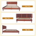thumbnail image 5 of Wooden Platform Bed Frame with Headboard, 12 Strong Wood Slat Support, No Box Spring Needed, 800lbs Capacity, Easy Assembly, Walnut Brown, 5 of 8