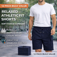 thumbnail image 2 of Yacht & Smith Mens 5 Pocket Fleece Cargo Shorts, Cotton, Drawstring,Wholesale Bulk Athletic Lounge Short Navy Blue 12 Pack Small, 2 of 7