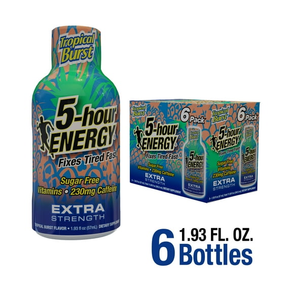 5-hour ENERGY Shot, Extra Strength, Tropical Burst, 6 Count