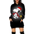 thumbnail image 2 of Otoño e Invierno mujer Snoopy lindo estampado Disney serie navideña señoras moda Sudadera con capucha vestido Casual vestido de manga larga, 2 of 4