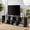 Black, variant on 2 Pieces Cube TV Stand, Free-Combination Entertainment Center for 65 Inch TV, Modern L-Shaped TV Console Stand for Living Room, Nut-brown