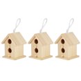 thumbnail image 2 of Wooden Bird House, Bird Nesting Cage Soft Texture 3Pcs Birdhouse, For Swallows Birds ANGGREK Bird Nesting Cage, 2 of 8