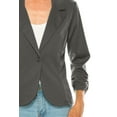 thumbnail image 7 of Moa Collection Women's Fitted Solid Blazer with Button Closure and Ruched Sleeves, 7 of 7