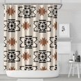 thumbnail image 2 of Extra Long Boho Shower Curtain 72x84 Inches - Vintage Floral & Tropical Leaves Pattern, Waterproof Bohemian Bathroom Decor with 12 Hooks, Tribal Rustic Style, 2 of 5