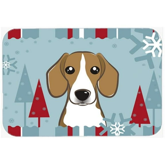 Winter Holiday Beagle Mouse Pad, Hot Pad & Trivet