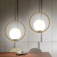 thumbnail image 3 of Vintage Dining Room Pendant Lighting Gold Golden Ring Pendant Lamp Metal Dining Table Light Retro Industrial Chandeliers with Crystal Ball Hanging Lam, 3 of 4