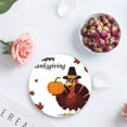 thumbnail image 3 of POGLIP Thanksgiving Turkey Set of 8 Round Coaster for Drinks, Absorbent Ceramic Stone Coasters Cup Mat with Cork Base for Home Kitchen Room Coffee Table Bar Decor, 3 of 4