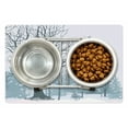 thumbnail image 1 of Winter Pet Mat for Food and Water, Winter Season Theme a Tree Without Leaves in the Snowy Forest and Flying Birds, Non-Slip Rubber Mat for Dogs and Cats, 18" X 12", by Ambesonne, 1 of 2
