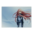 thumbnail image 1 of Anime Cutting Board, Futuristic Manga Girl Science Fiction Doodle Effect Japanese Style Digital Art Print, Decorative Tempered Glass Cutting and Serving Board, Small Size, Pale Blue, by Ambesonne, 1 of 1