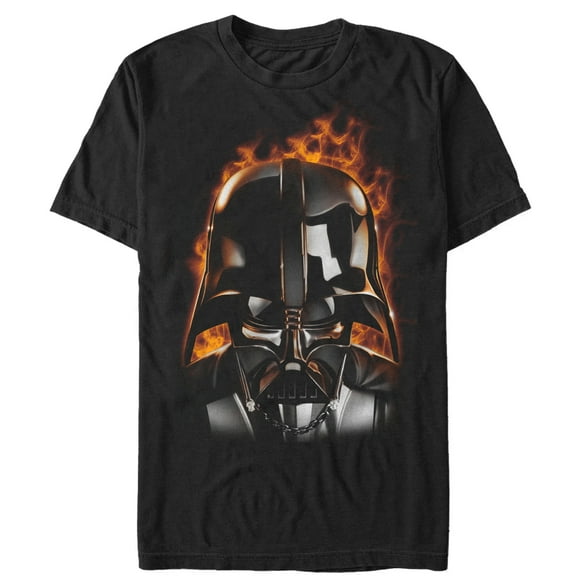 Men's Star Wars Darth Vader With Flames  Graphic Tee Black X Large