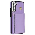 thumbnail image 2 of for Samsung Galaxy S23 Plus Case, PU Leather Crossbody Wallet Case with Card Holder, Kickstand, Magnetic Clasp Folio Zipper Purse, Adjustable Removable Strap, Protective Back Cover, Purple, 2 of 9